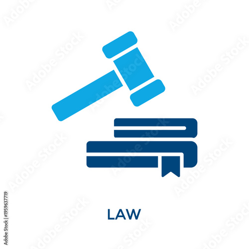 Law Icon Dual Tone Style. Vector Illustration For Graphic Design