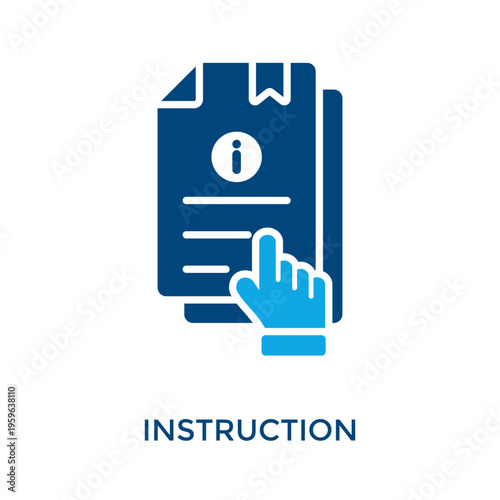 Instruction Icon Dual Tone Style. Vector Illustration For Graphic Design