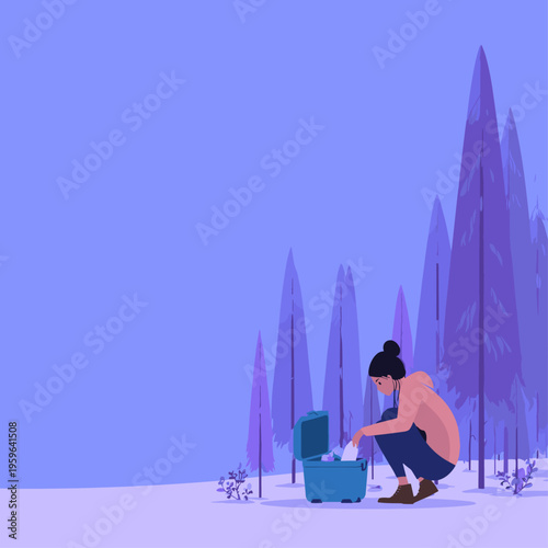 Woman Hiking with Cooler Backpack