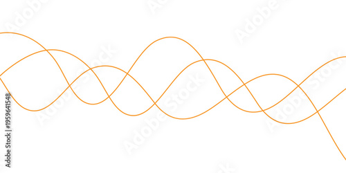 simple orange three wave line design for banner poster background.