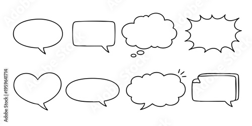 Hand Drawn Speech Bubbles Collection / 手書き吹き出しコレクション（吹き出し・会話・ベクター）