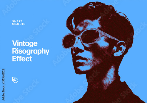 Vintage Risography Effect Mockup