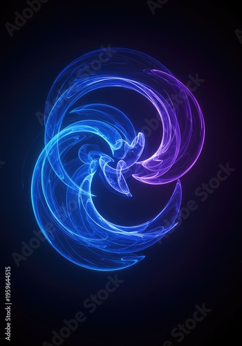 Abstract background showing a massive swirling field of blue and purple energy flowing like a digital current or plasma stream across the frame, particle, motion, virtual