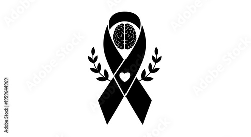 flat vector Mental Health Ribbon isolated on White Background vector background, vector illustration