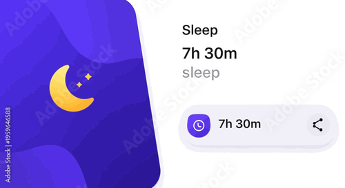 Sleep tracker interface, night mode, sleep tracker app, mobile app design, UI element