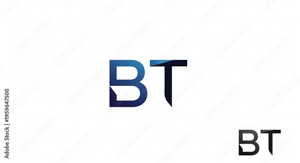 Obraz premium Modern Abstract Initial BT Letter Minimalist Logo Icon Design