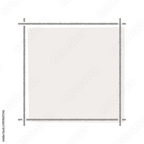 手書きのやさしいグレーのシンプルな正方形フレーム素材 - おしゃれでスタイリッシュな飾り枠のイラスト

のイラスト