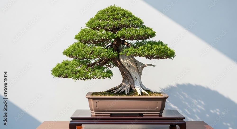 Fototapeta premium Bonsai tree cultivated miniature plant