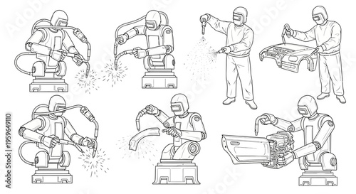 Man working with metal cutting machinery.