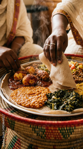 World Street Food and Traditional Cuisine Series: Ethiopian Injera Shared Traditional Meal
