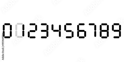 Digital numbers. Alarm clock or clock symbol.