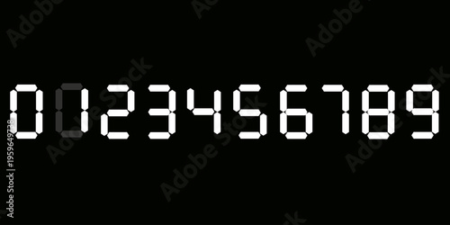 Digital numbers. Alarm clock or clock symbol.