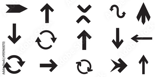 A collection of various black arrows  Art & Illustration