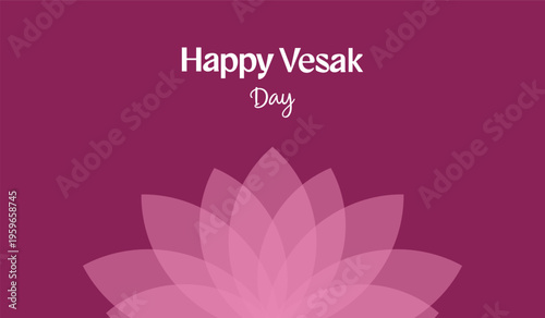 Minimalist Lotus Flower Design for Vesak Day Celebration Banner