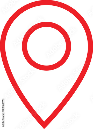 Free Download Red location pin icon with two concentric circles inside a pointed shape - GFXLoad