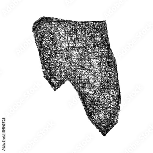 Sketch Blaenau Gwent outline map design