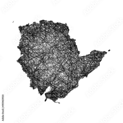 Sketch Anglesey outline map design