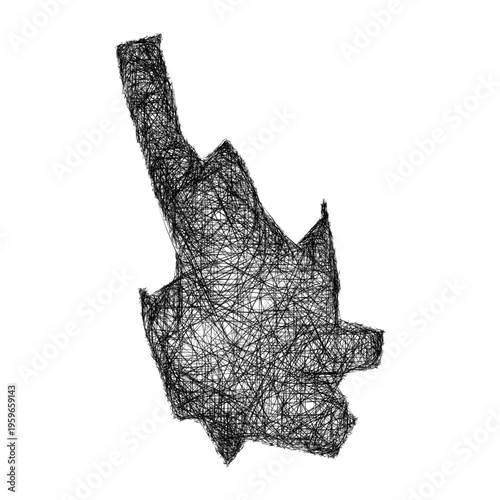 Sketch Caerphilly outline map design