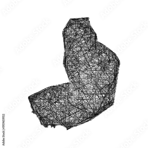 Sketch Bridgend outline map design