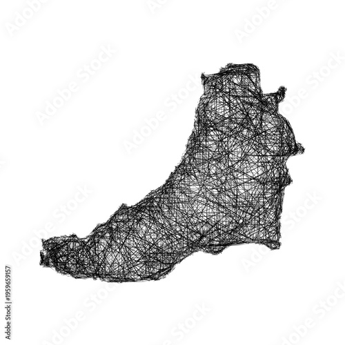 Sketch Ceredigion outline map design