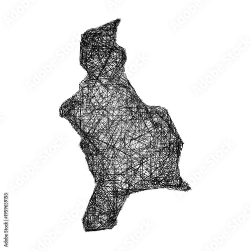 Sketch Denbighshire outline map design