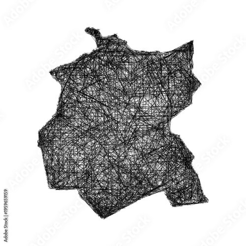 Sketch Conwy outline map design