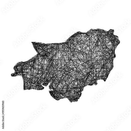 Sketch Carmarthenshire outline map design