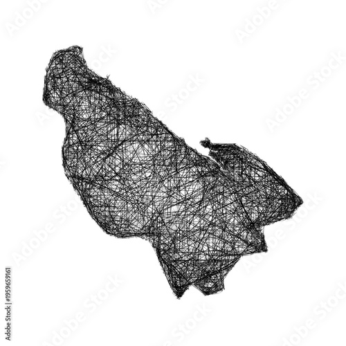 Sketch Flintshire outline map design
