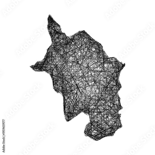 Sketch Monmouthshire outline map design