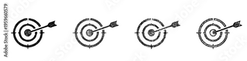 Sketch aim shot icon design set