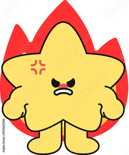 불타오르며 분노하는 별 캐릭터