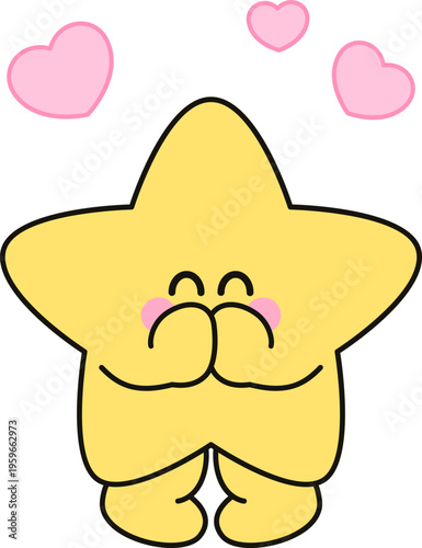 수줍게 하트 날리는 별 캐릭터