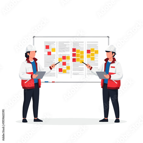 Construction Team Meeting Planning Project Workflow Whiteboard Collaboration Site Management Engineering Design Review Process
