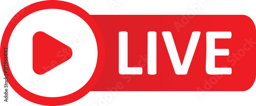 Live streaming icon with play button