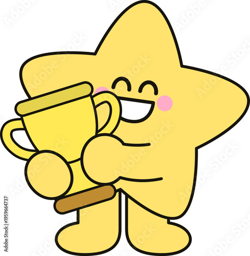 금색 트로피 별 캐릭터