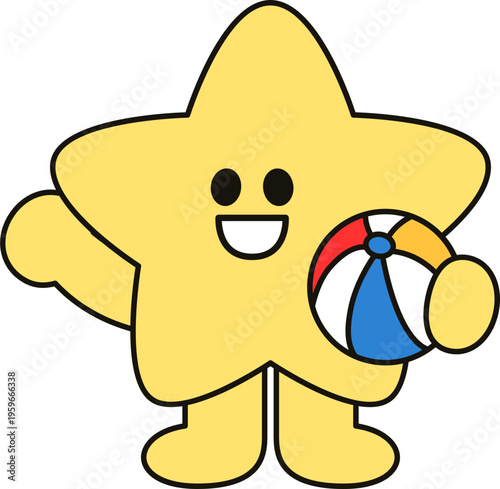 비치볼 든 별 캐릭터