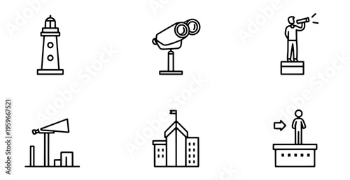 Surveillance and observation icons