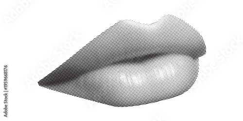 A detailed halftone rendering depicts a partially rolled or curled piece of paper showcasing texture and form