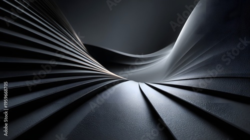A dramatic dark tunnel with light shining through the end