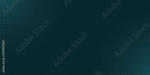 Abstract background with dark teal radial circular halftone dot patterns eps10