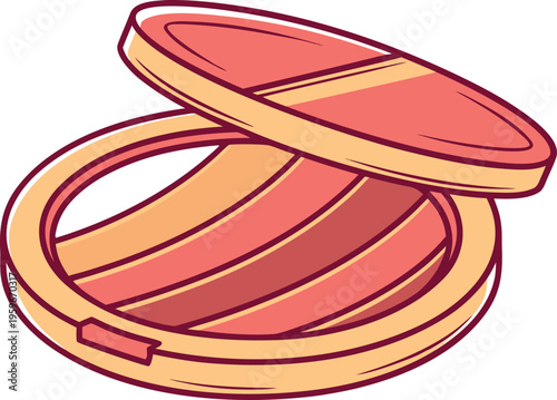 Cosmetic Bronzer Makeup Powder Compact. Bronzer Palette Beauty Product Illustration. Natural Glow Bronzer Makeup Concept. Face Bronzer Compact Beauty Item. Bronzing Powder Makeup Kit Design.