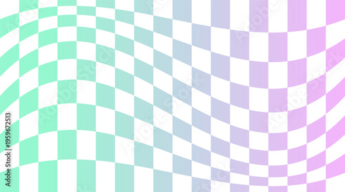 Psychedelic checkerboard wavy pattern iridescent dreamlike gradient checkered background