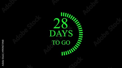 56 days to go, 56 days count animation, 56 days in a month, 56 days left count time display with numbers. business, sale, promotion concept. number of days left until special events, sale 4k video