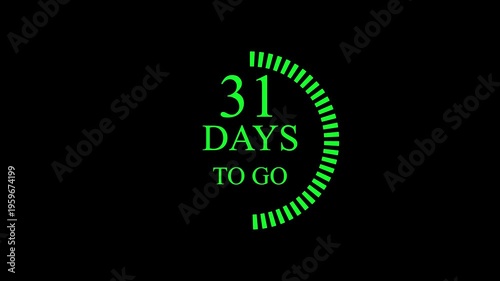61 days to go, 61 days count animation, 61 days in a month, 61 days left count time display with numbers. business, sale, promotion concept. number of days left until special events, sale 4k video