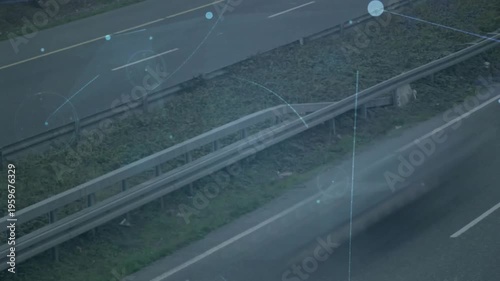 Animation of network of connections over road