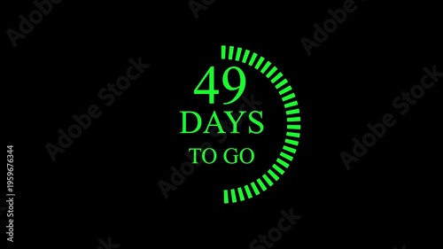 97 days to go, 97 days count animation, 97 days in a month, 97 days left count time display with numbers. business, sale, promotion concept. number of days left until special events, sale 4k video