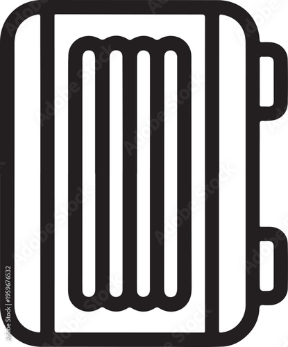 Electric grill icon minimal kitchen appliance, Minimal line icon of an electric grill or sandwich maker, representing cooking, grilling, and quick meal preparation in modern kitchens.