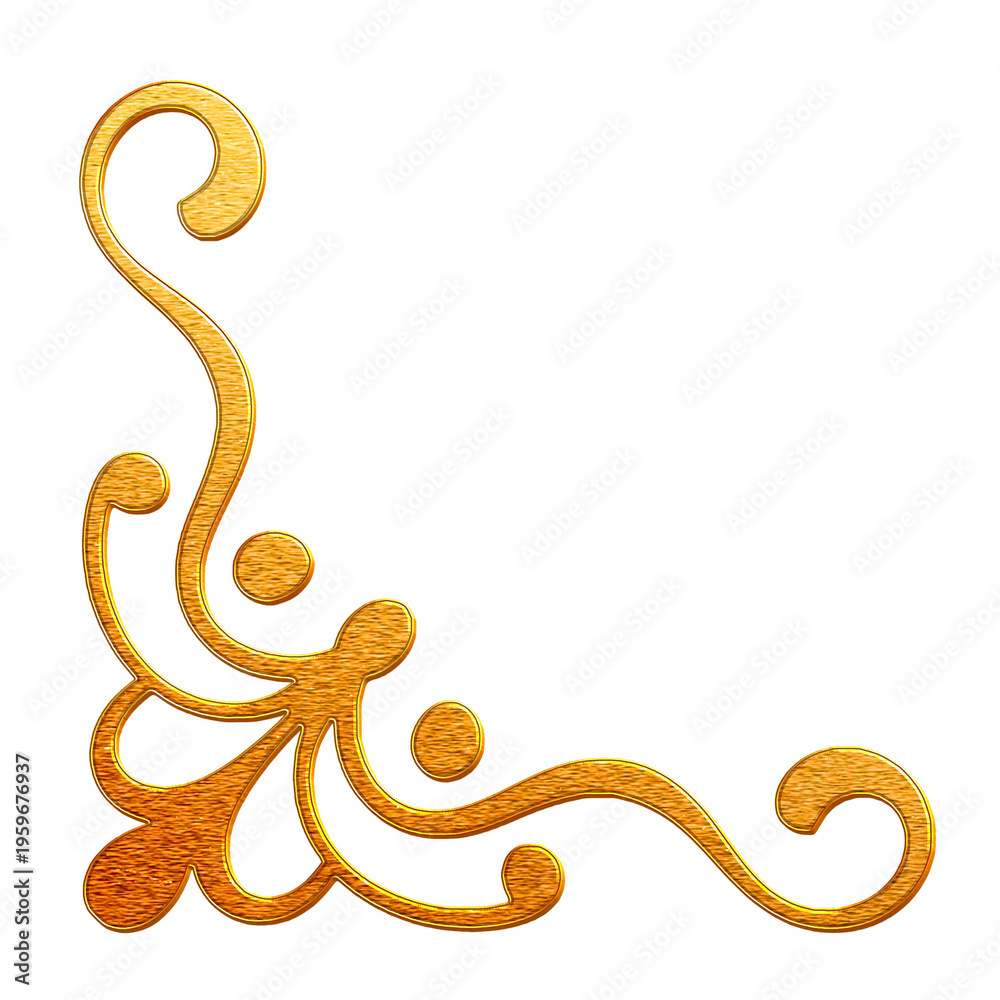 Fototapeta premium Golden decorative corner ornaments