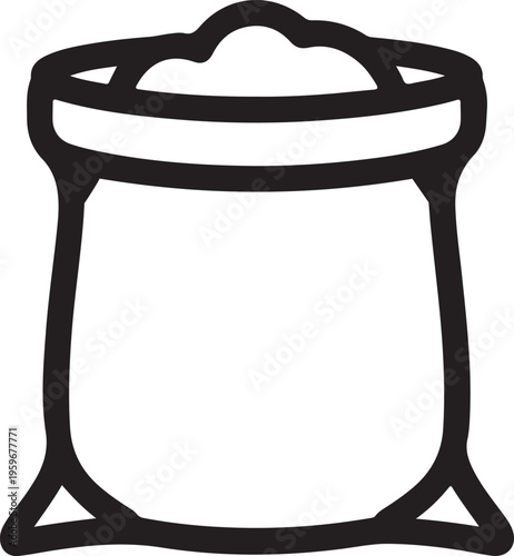 Simple line icon of storage jar container representing food preservation, kitchen supply, bulk storage concept, minimal black outline design for modern web and print use