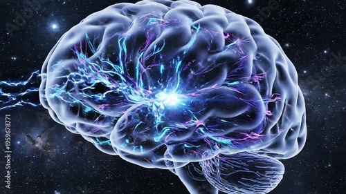 Brain in space with neural activity